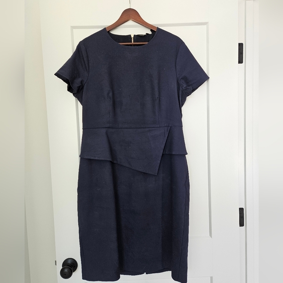 Ted Baker Navy Peplum Dress - Picture 3 of 5